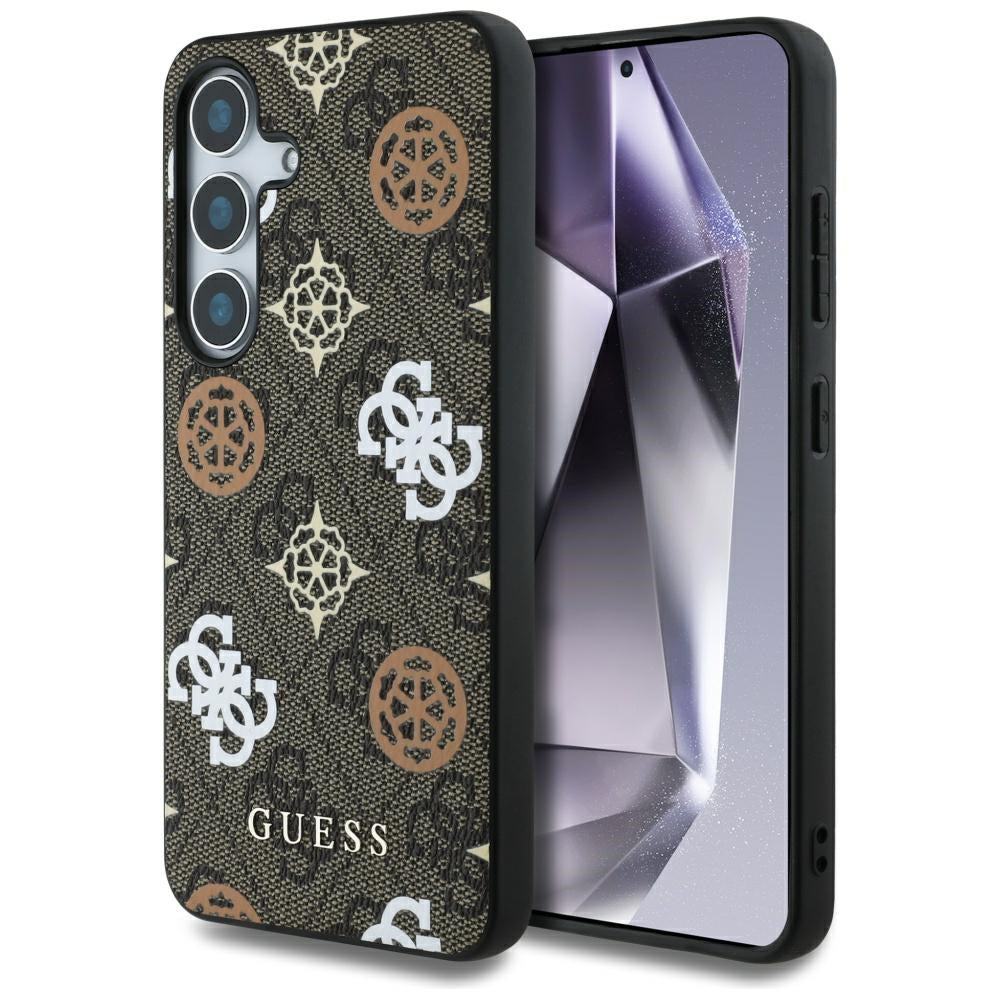 Étui pour Samsung Galaxy S25 S931, Guess, 4G Peony, Marron