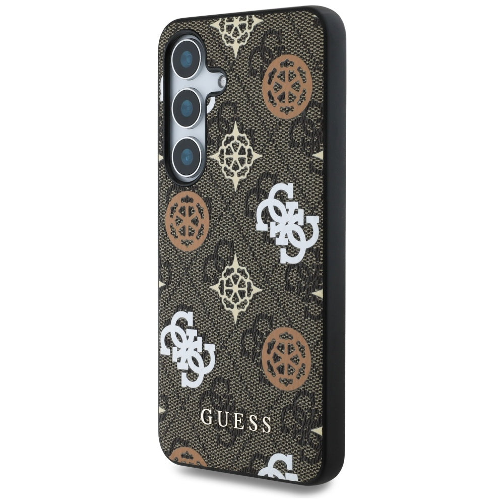 Étui pour Samsung Galaxy S25 S931, Guess, 4G Peony, Marron