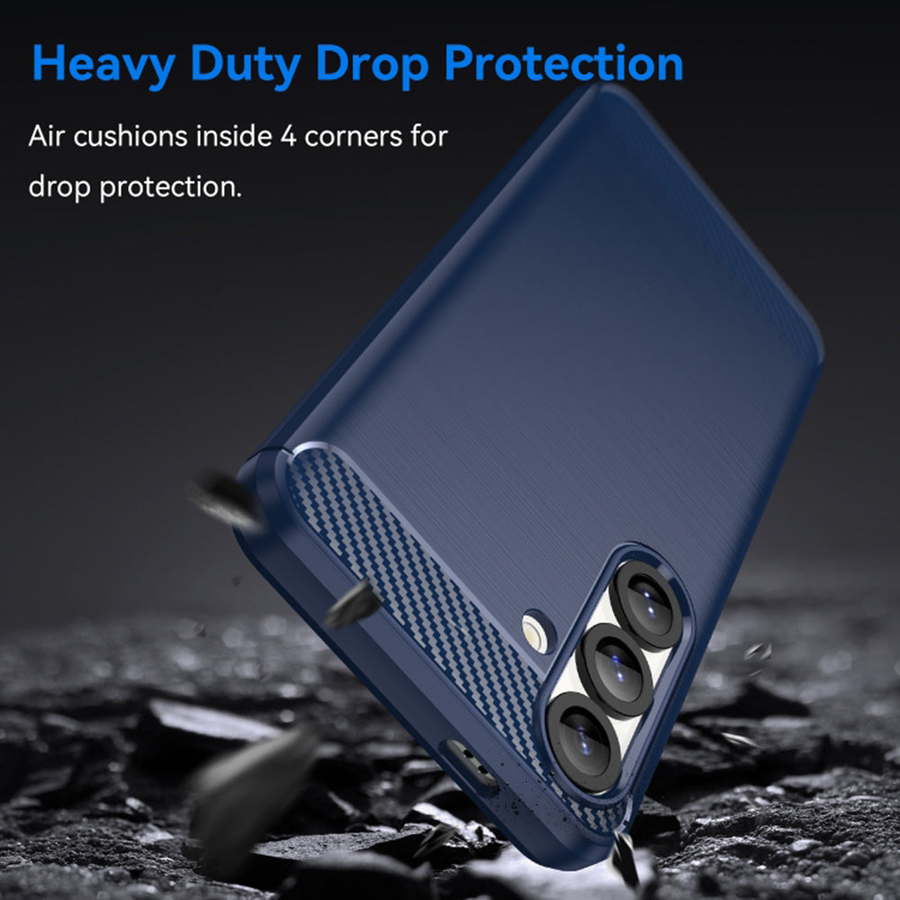 Custodia per Samsung Galaxy S25 S931, Techsuit, Carbonio, Blu