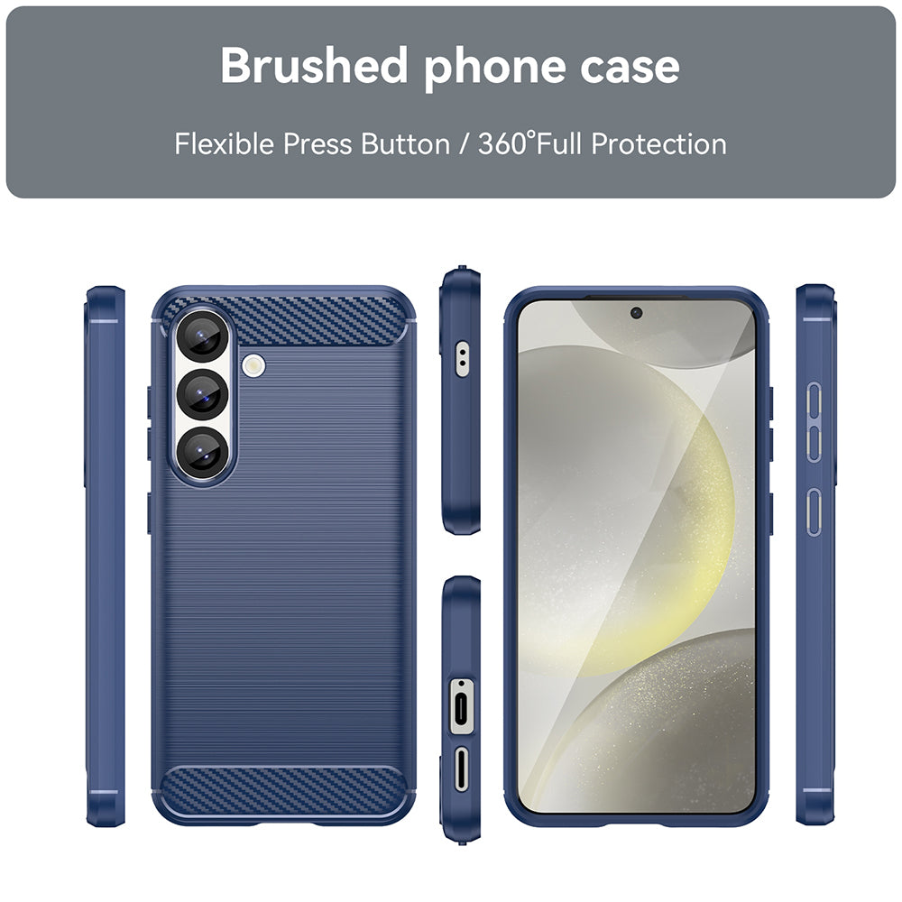Custodia per Samsung Galaxy S25 S931, Techsuit, Carbonio, Blu