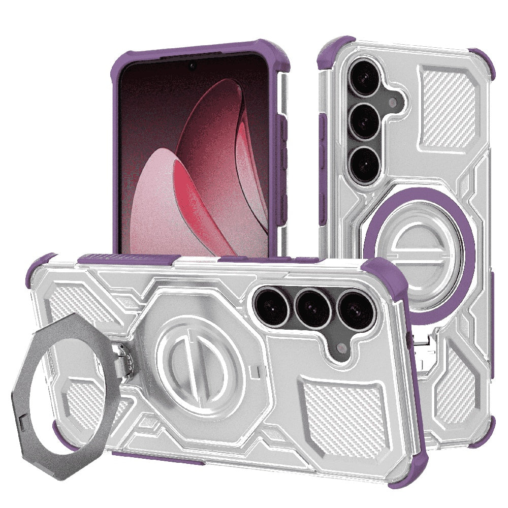 Coque pour Samsung Galaxy S25 S931, Techsuit, Carbon Shield Pro, Violet