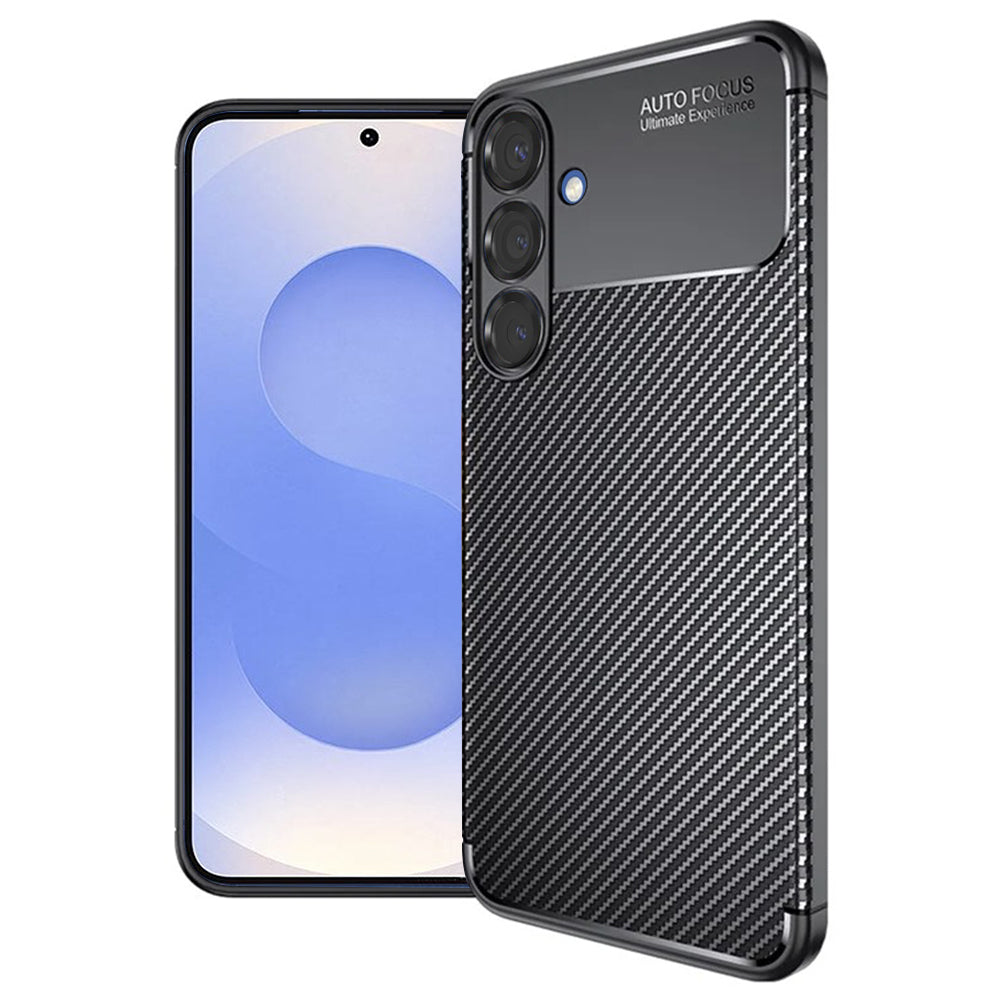 Custodia per Samsung Galaxy S25 S931, Techsuit, CarbonFiber, Nera