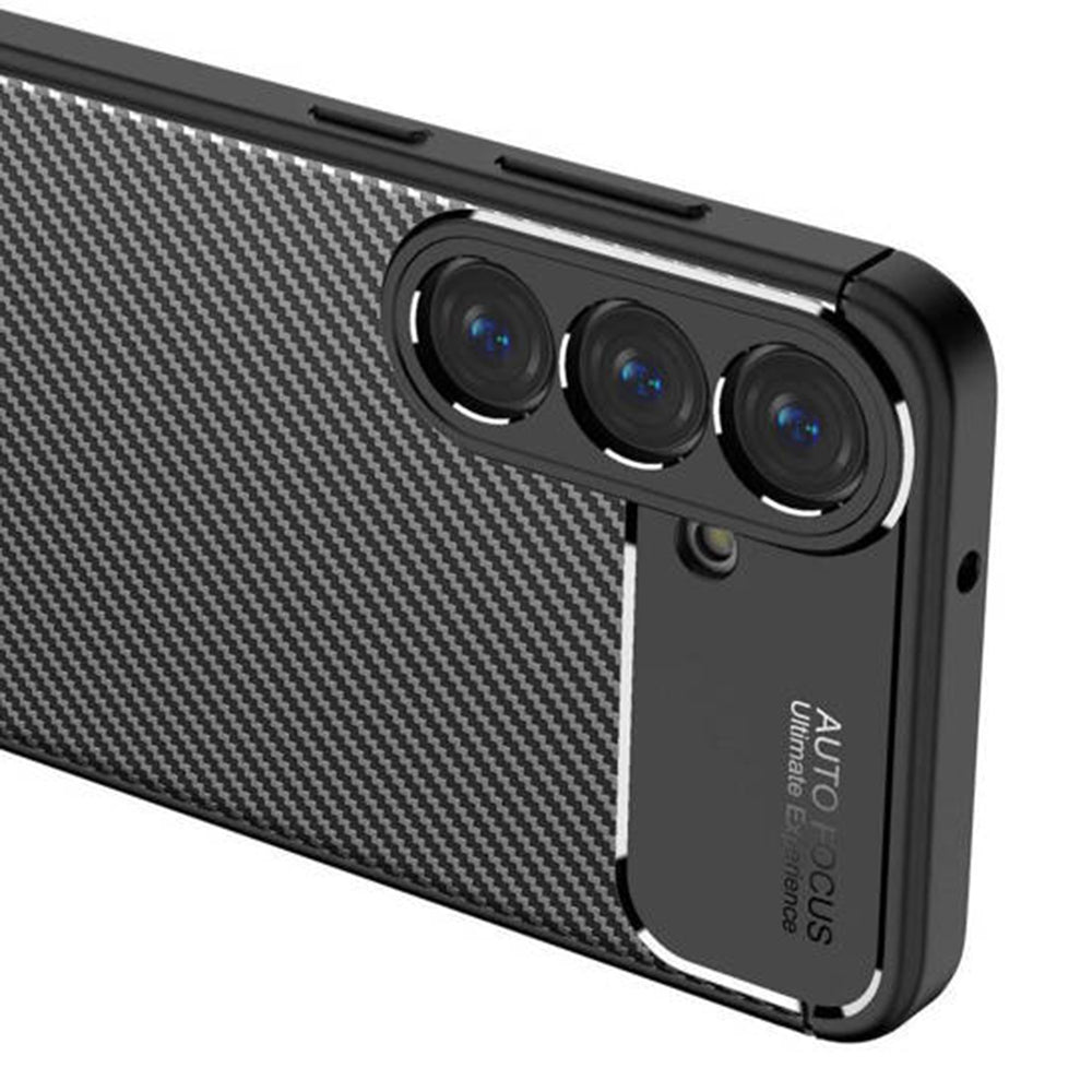 Custodia per Samsung Galaxy S25 S931, Techsuit, CarbonFiber, Nera