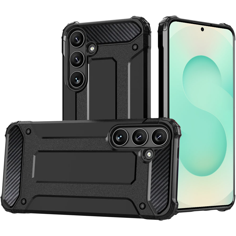 Custodia per Samsung Galaxy S25 S931, Techsuit, Hybrid Armor, Nera