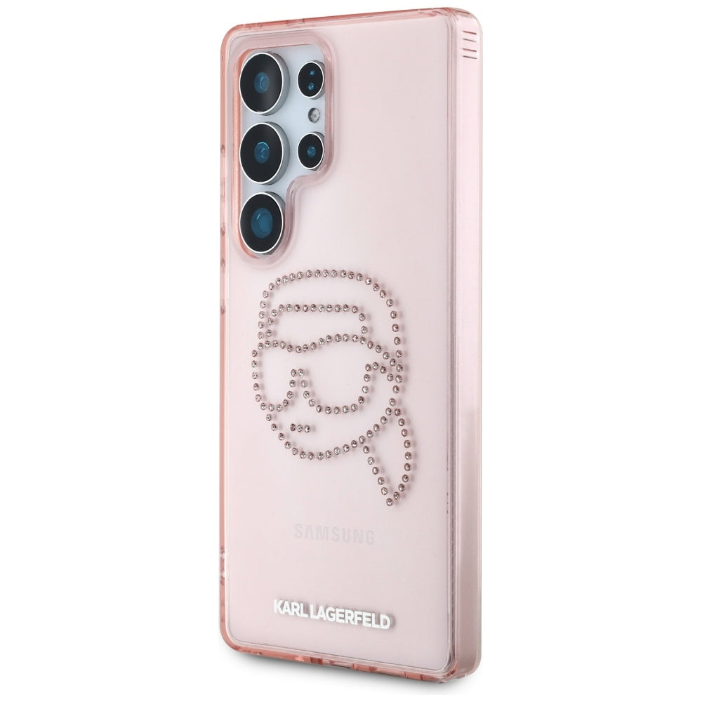 Custodia per Samsung Galaxy S25 Ultra S938, Karl Lagerfeld, IML Luxury Karl's Head, Rosa