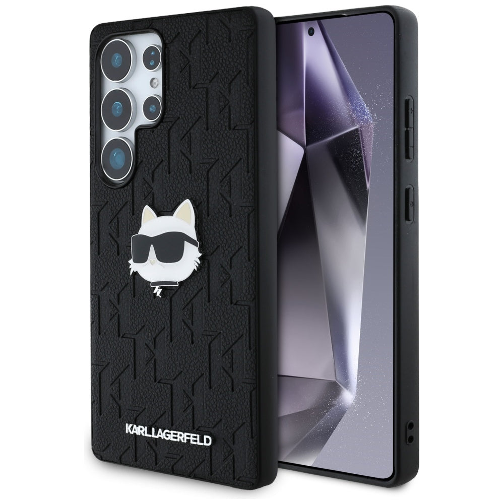 Custodia per Samsung Galaxy S25 Ultra S938, Karl Lagerfeld, Monogram Choupette's Head, Nera