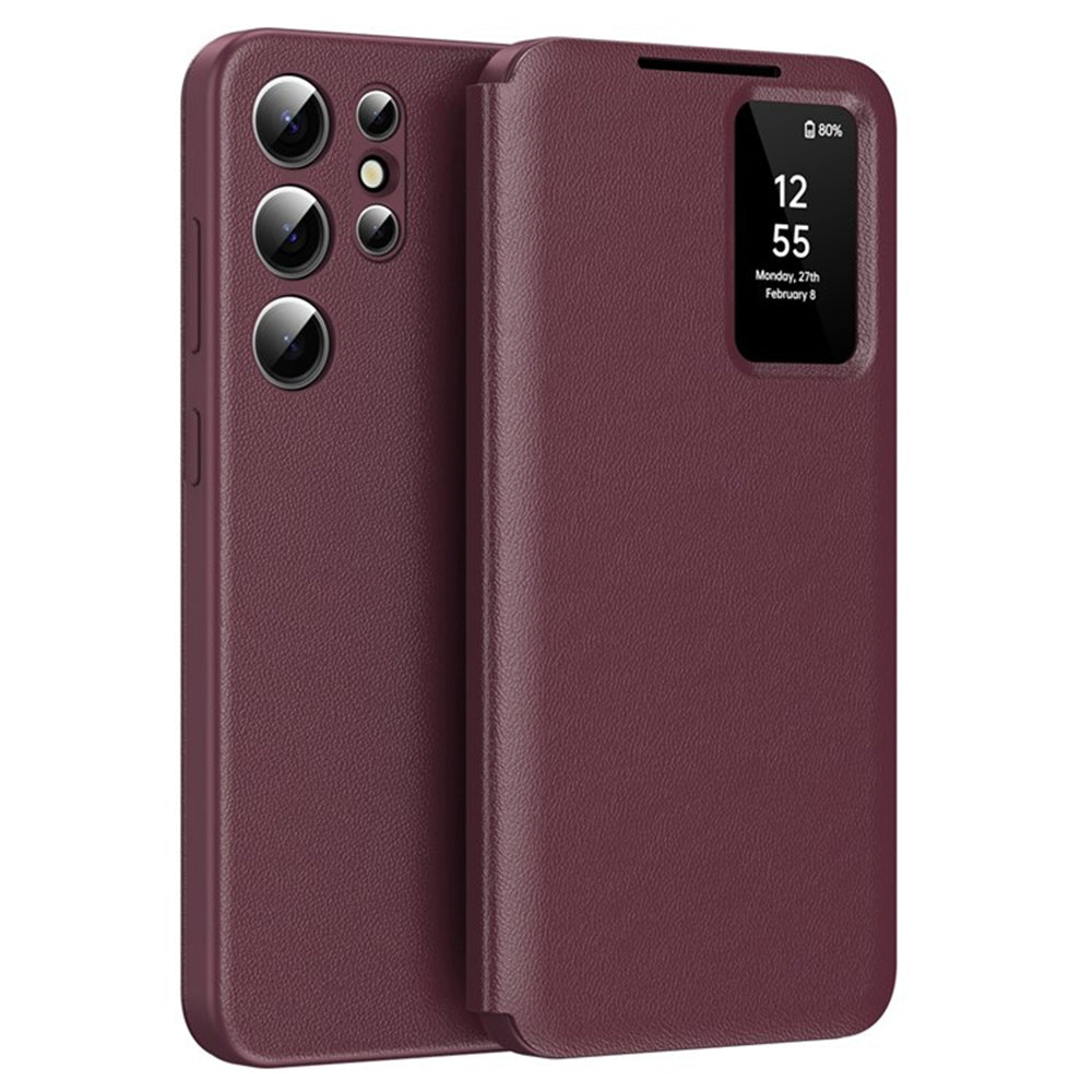 Custodia per Samsung Galaxy S25 Ultra S938, Techsuit, SmartView, Rossa