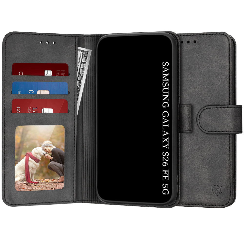 Custodia per Samsung Galaxy S26 FE S741 / S25 FE, Techsuit, Diary Book, Nera