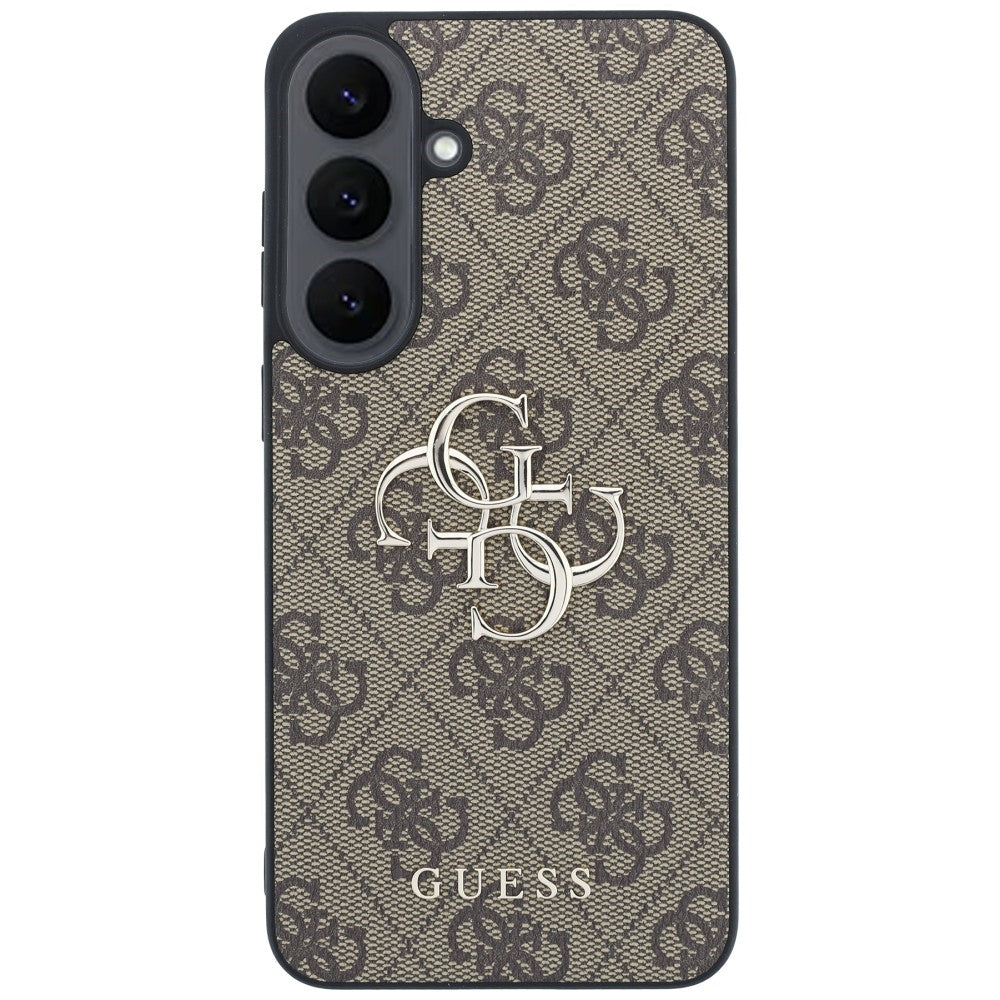 Coque pour Samsung Galaxy S26 FE S741, Guess, Logo Métal 4G, Marron
