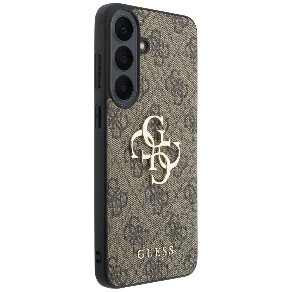 Coque pour Samsung Galaxy S26 FE S741, Guess, Logo Métal 4G, Marron