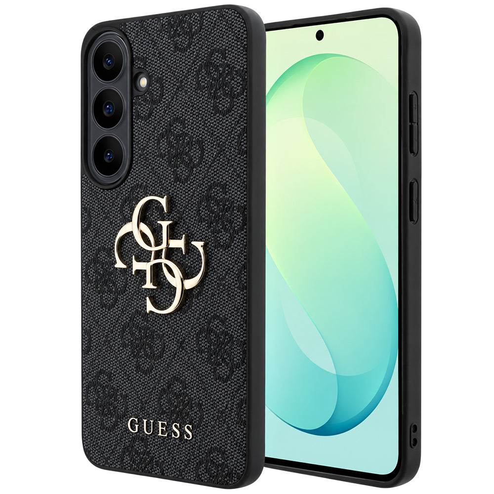 Hülle für Samsung Galaxy S26 FE S741, Guess, 4G Metall-Logo, Schwarz