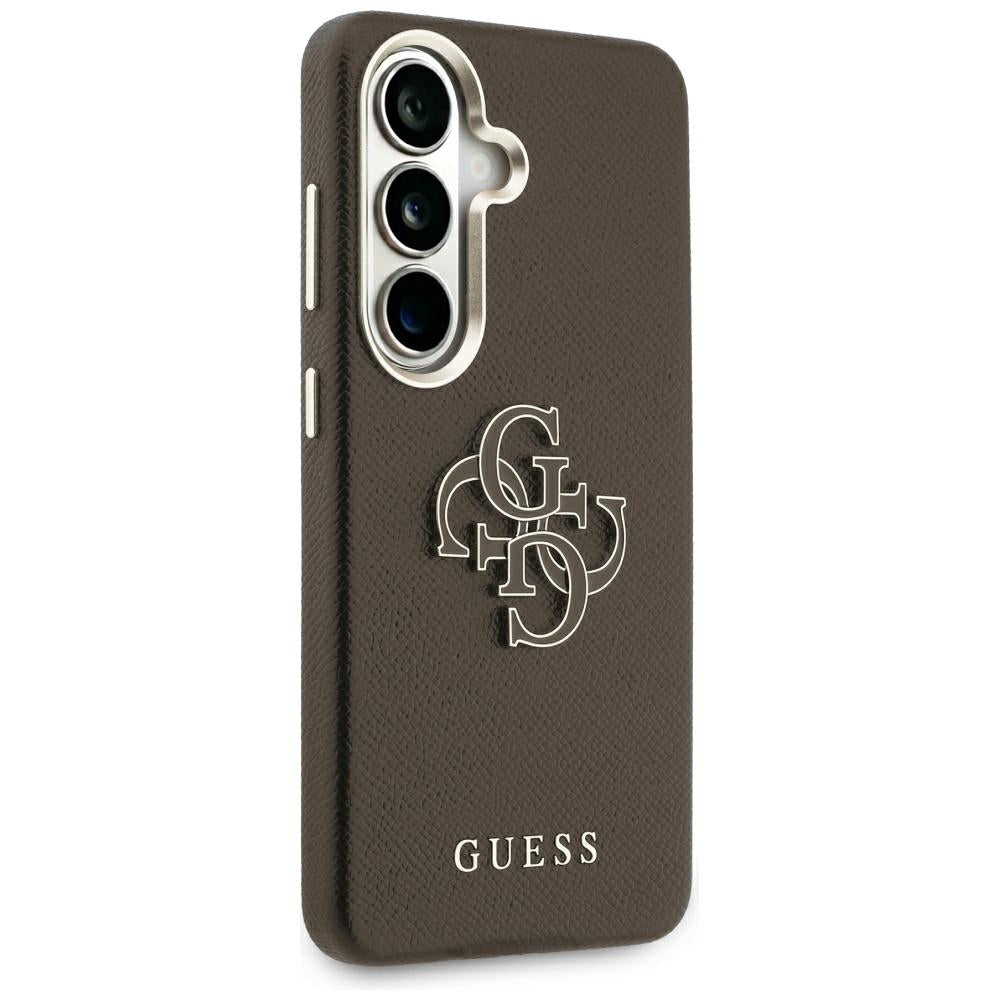Custodia per Samsung Galaxy S26 Plus S947, Guess, 4G Grained Big and Classic Logo, Marrone