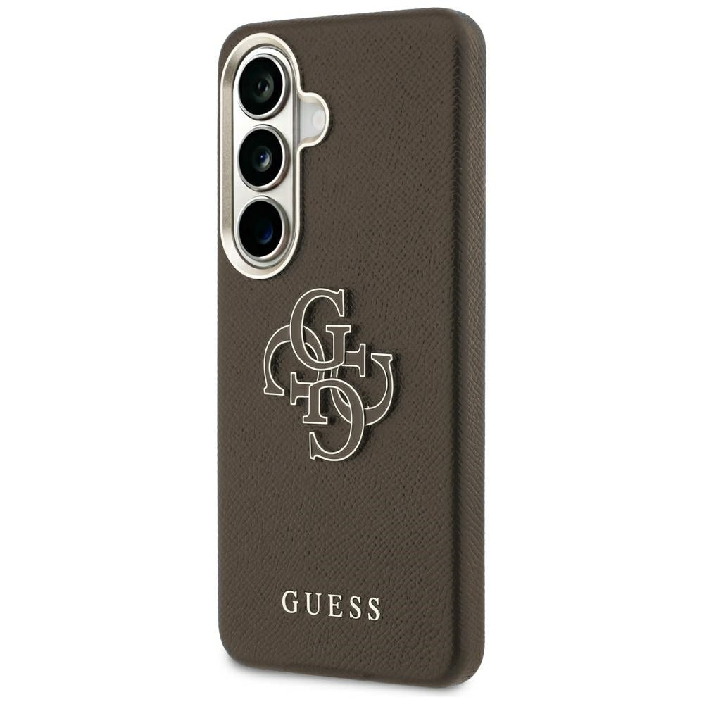 Custodia per Samsung Galaxy S26 Plus S947, Guess, 4G Grained Big and Classic Logo, Marrone