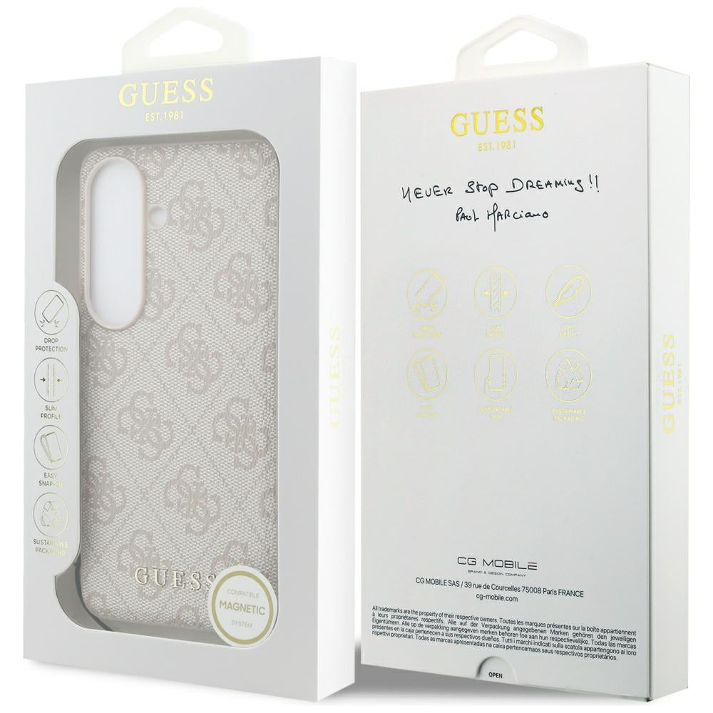 Custodia per Samsung Galaxy S26 S942, Guess, 4G Classic Logo Charm, Rosa