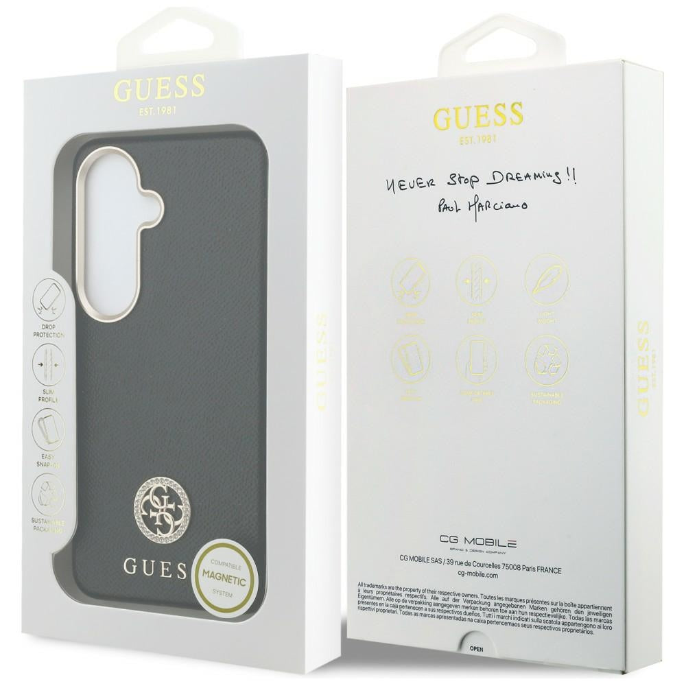Hülle für Samsung Galaxy S26 S942, Guess, Rhinestone Round Logo, Schwarz