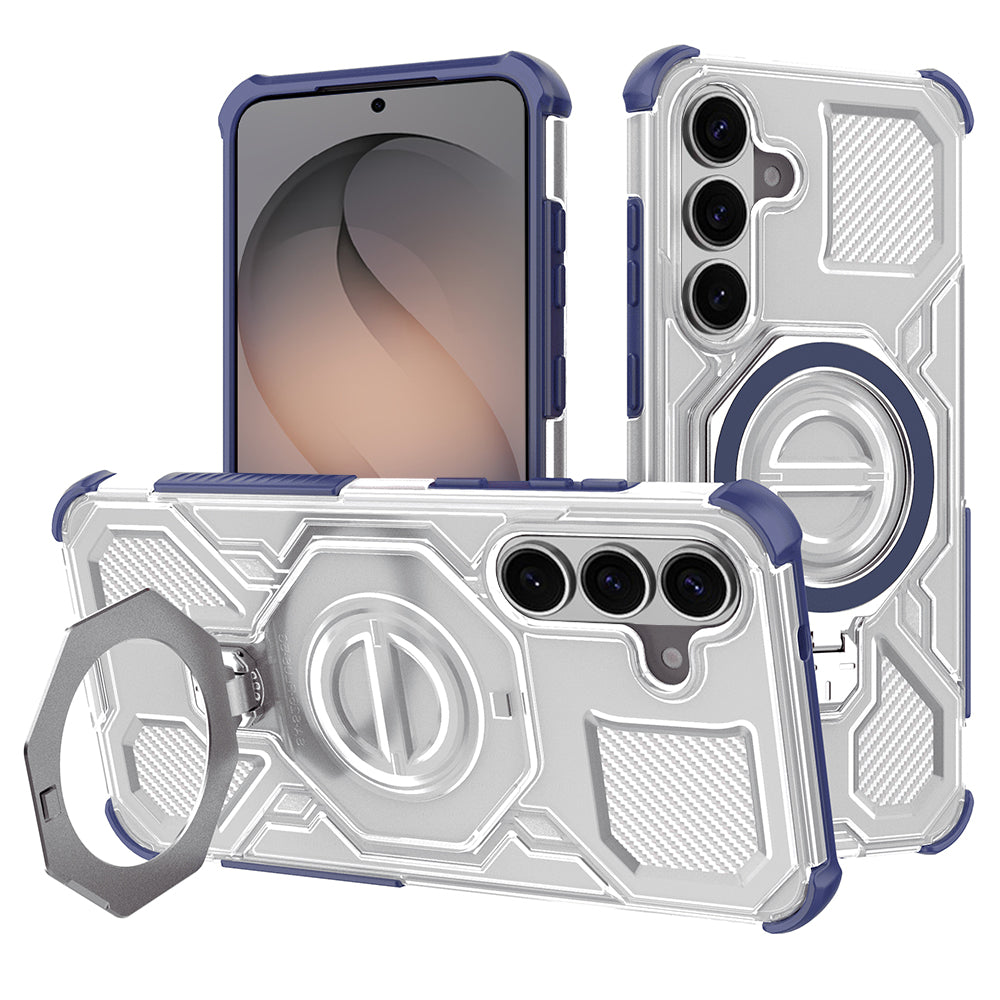 Étui pour Samsung Galaxy S26 S942, Techsuit, Carbon Shield Pro, Bleu