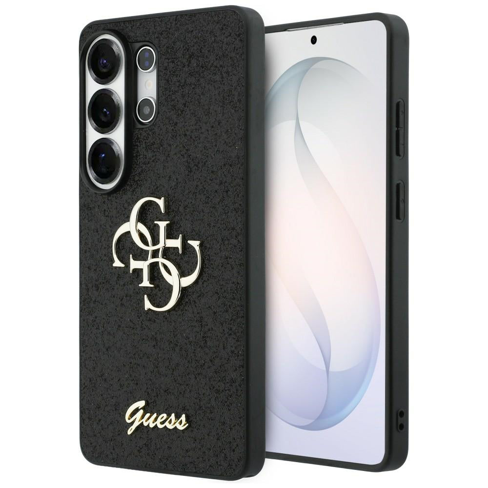 Hülle für Samsung Galaxy S26 Ultra S948, Guess, Fixed Glitter Big 4G Metal Frame, Schwarz