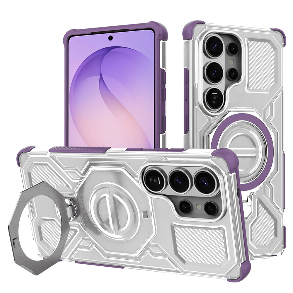 Custodia per Samsung Galaxy S26 Ultra S948, Techsuit, Carbon Shield Pro, Viola