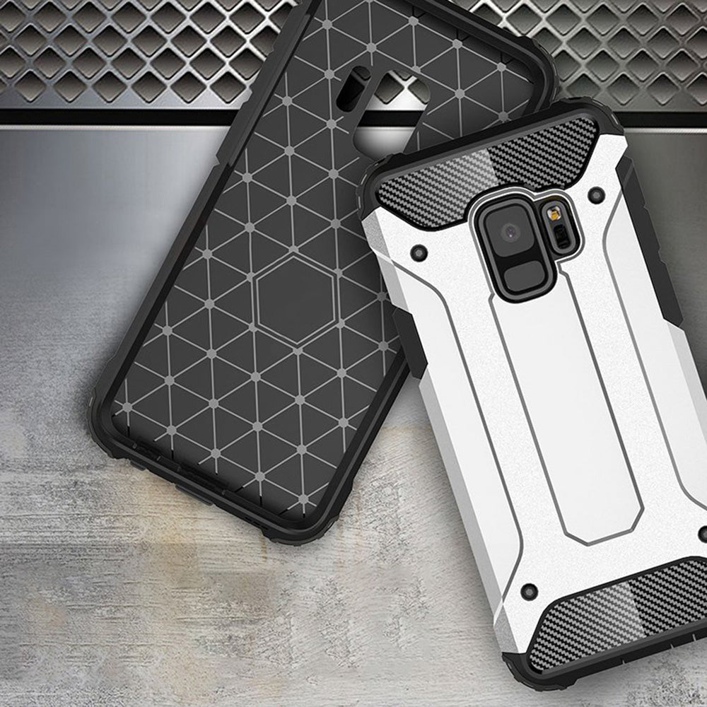 Custodia per Samsung Galaxy S9 G960, Techsuit, Hybrid Armor, Nera