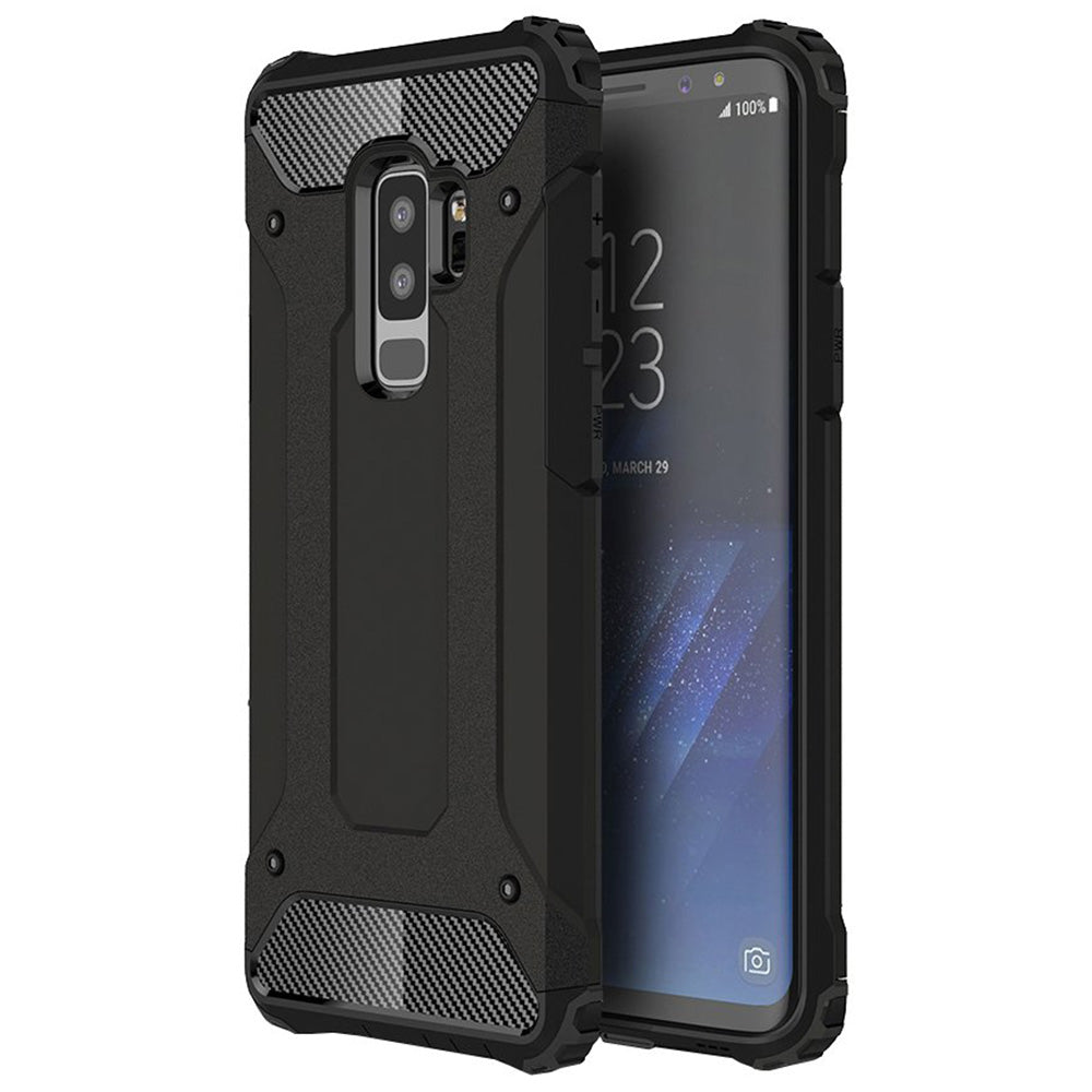 Custodia per Samsung Galaxy S9+ G965, Techsuit, Hybrid Armor, Nera