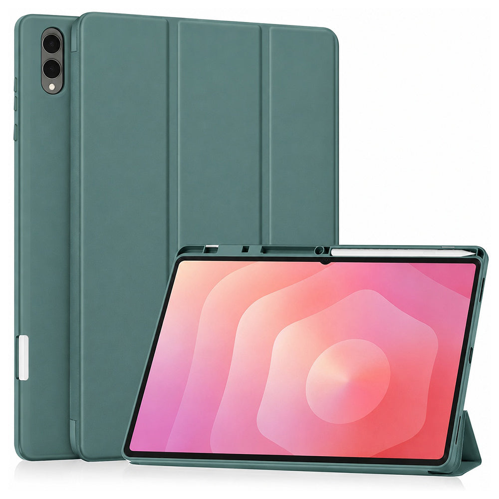 Hülle für Samsung Galaxy Tab S12 Ultra / Tab S11 Ultra, Techsuit, Flex Trifold, Grün