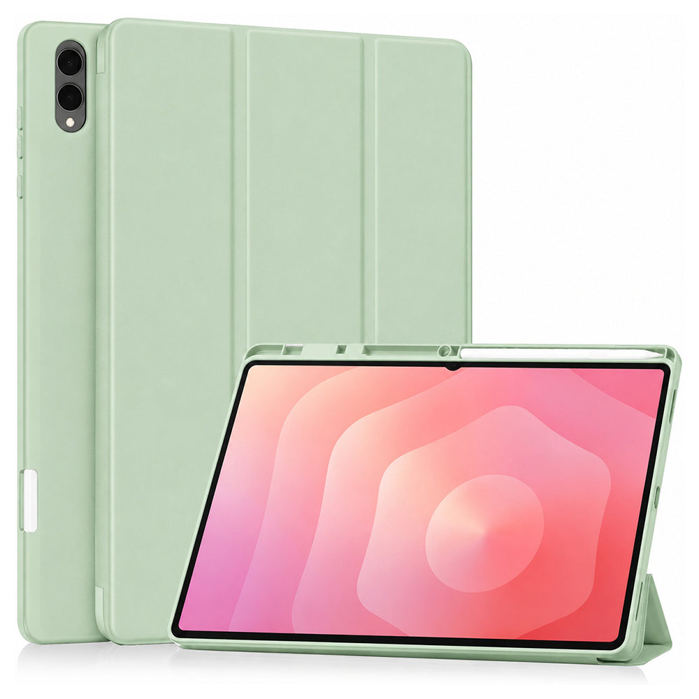 Hülle für Samsung Galaxy Tab S12 Ultra / Tab S11 Ultra, Techsuit, Flex Trifold, Matcha Grün