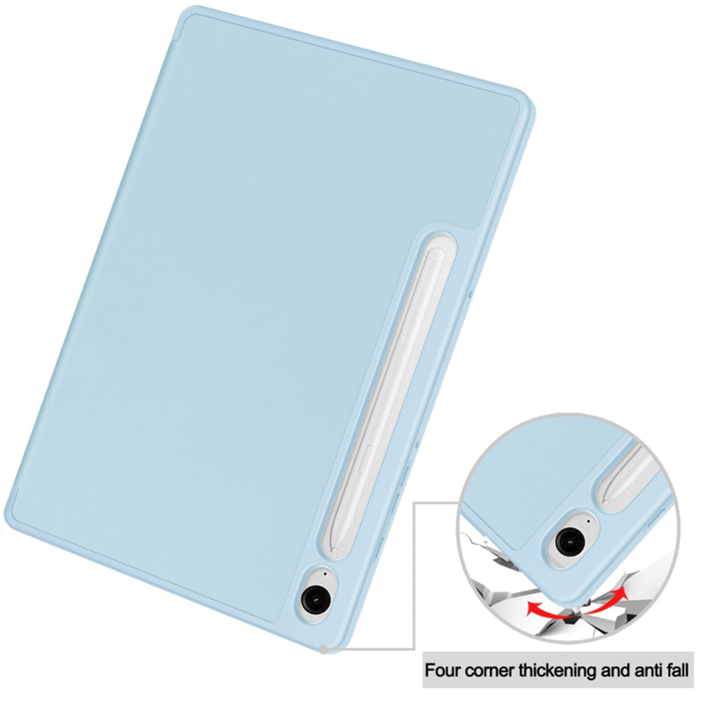 Custodia per Samsung Galaxy Tab S9 FE / Tab S9 / Tab S10 FE, Techsuit, Flex Trifold, Blu