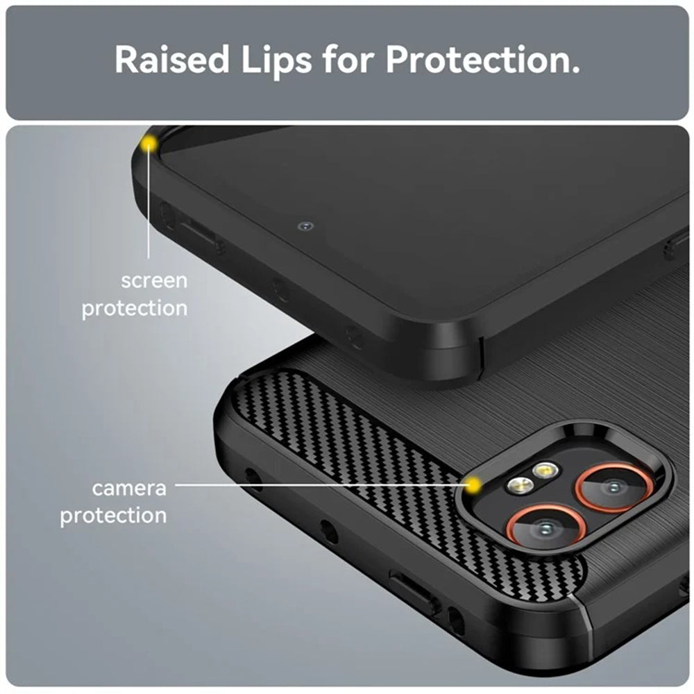 Custodia per Samsung Galaxy XCover7 Pro, Techsuit, Carbonio, Nera