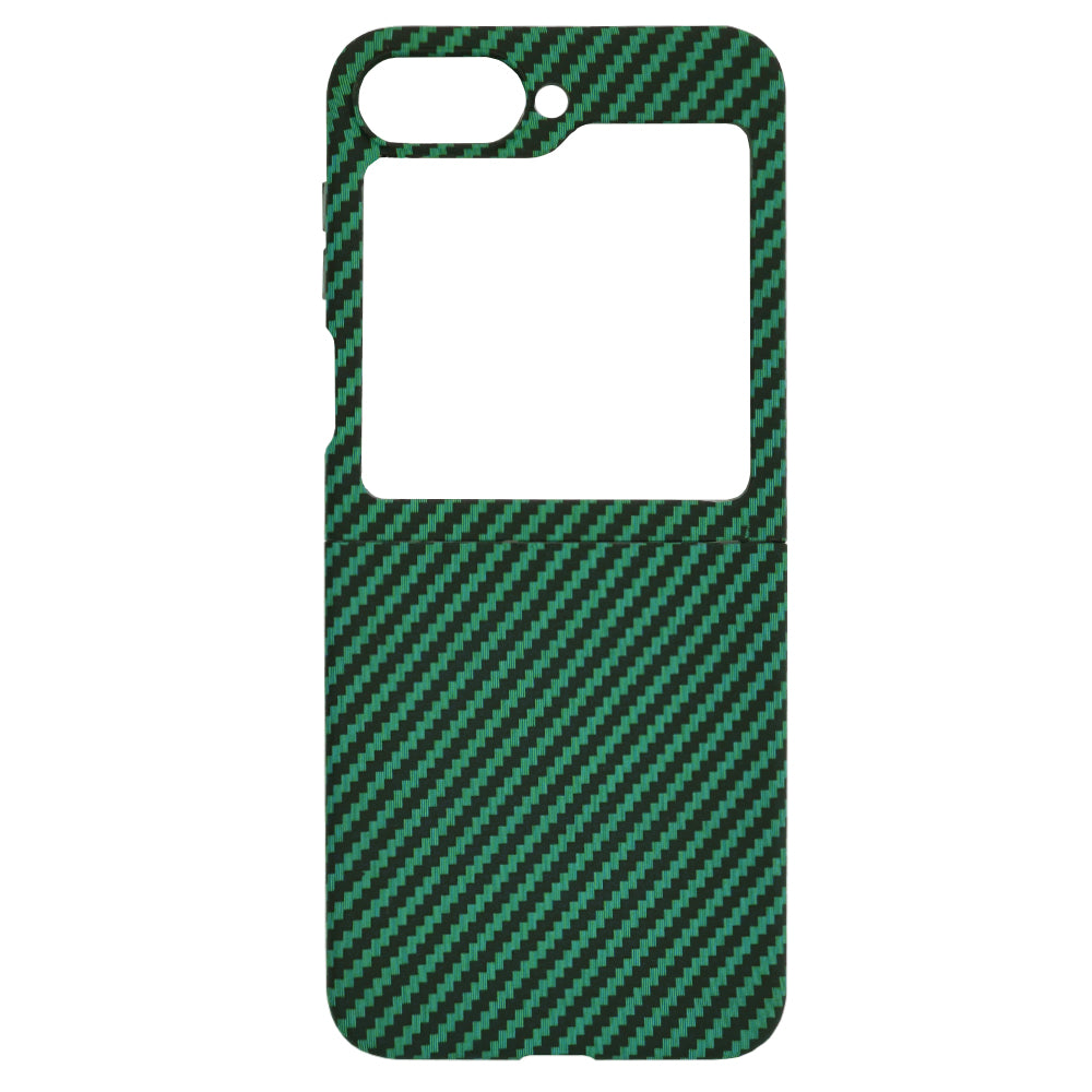 Custodia per Samsung Galaxy Z Flip7 FE F761 / Z Flip6 F741, Techsuit, Carbonite FiberShell, Verde