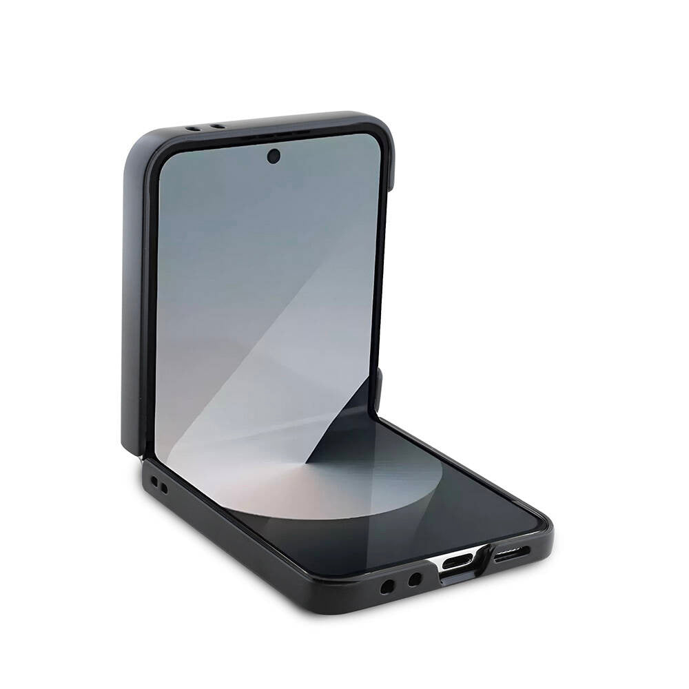 Hülle für Samsung Galaxy Z Flip7 F766, Guess, 4G Metal Logo, Braun