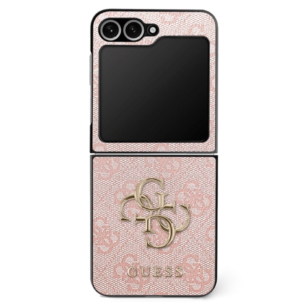 Hülle für Samsung Galaxy Z Flip7 F766, Guess, 4G Metal Logo, Rosa