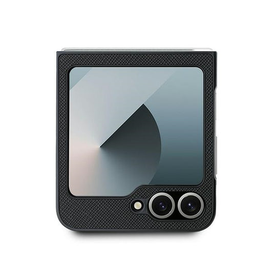 Custodia per Samsung Galaxy Z Flip7 FE F761 / Z Flip6 F741, Karl Lagerfeld, Saffiano Karl & Choupette Metal, Nera