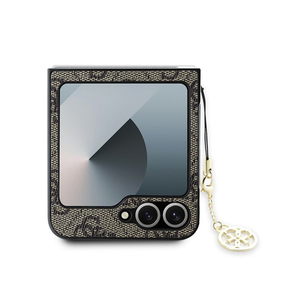Custodia per Samsung Galaxy Z Flip7 FE F761 / Z Flip6 F741, Guess, 4G Charm, Marrone