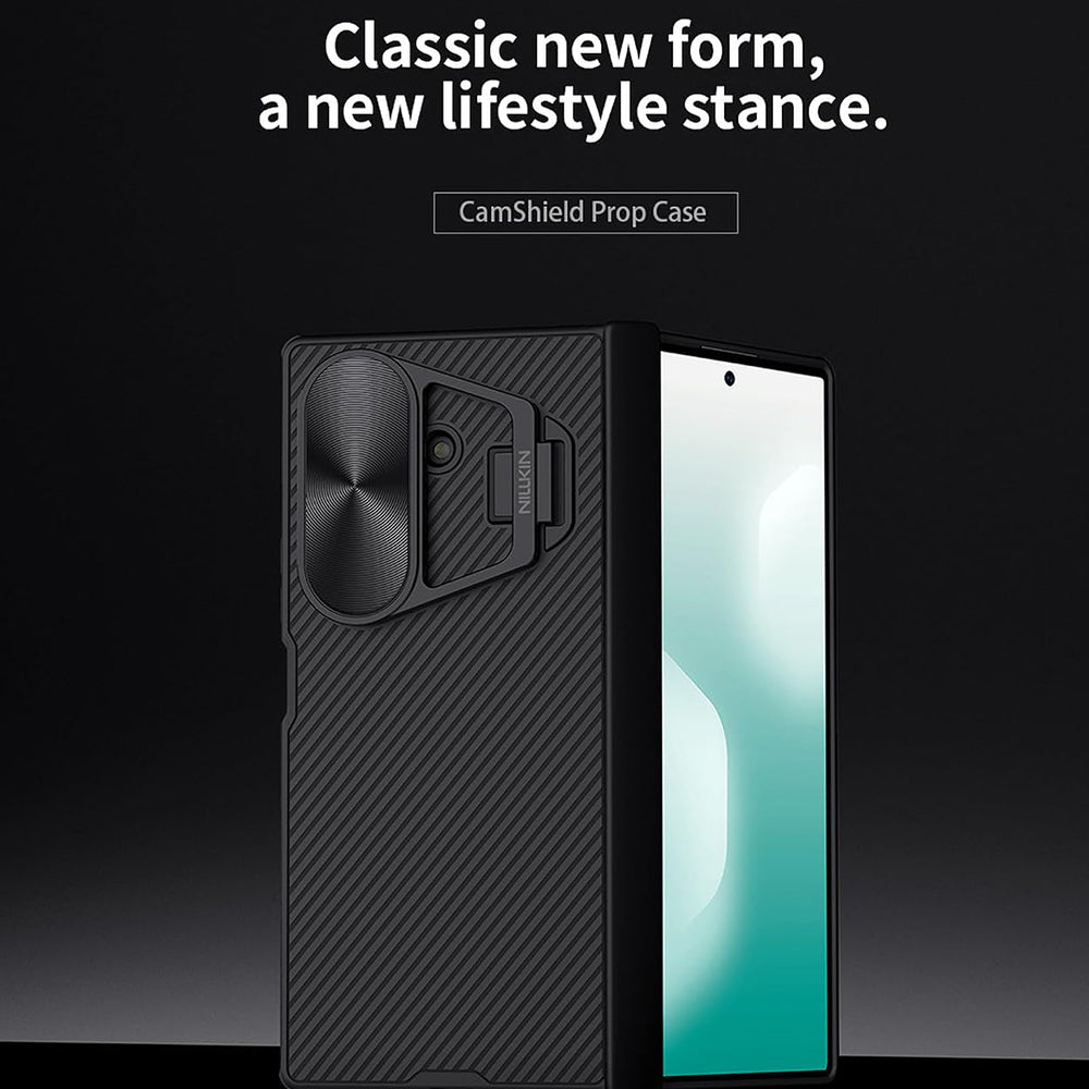 Custodia per Samsung Galaxy Z Fold7 F966, Nillkin, CamShield Prop con copertura metallica per lente, Nera