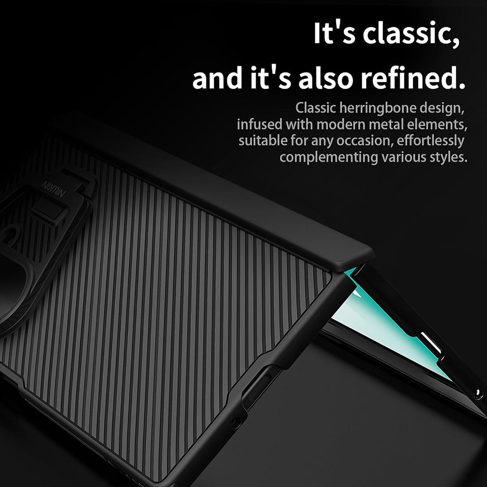 Custodia per Samsung Galaxy Z Fold7 F966, Nillkin, CamShield Prop con copertura metallica per lente, Nera