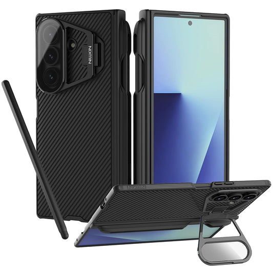 Case for Samsung Galaxy Z Fold7 F966, Nillkin, CamShield Prop with Transparent Lens Cover and S-Pen Holder, Black