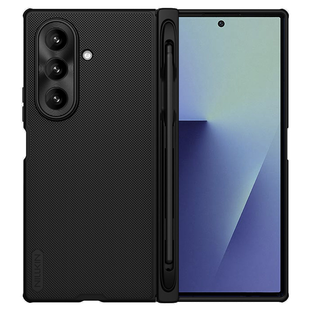 Custodia per Samsung Galaxy Z Fold7 F966, Nillkin, Super Frosted Shield con supporto per penna, Nera