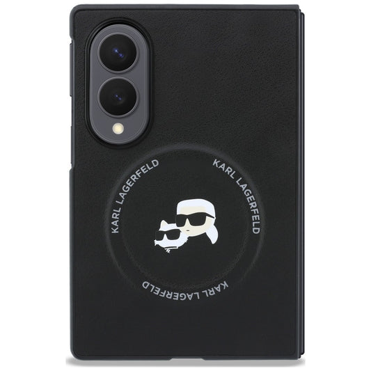 Hülle für Samsung Galaxy Z Fold8 F971, Karl Lagerfeld, Karl & Choupette Head Pin, Schwarz