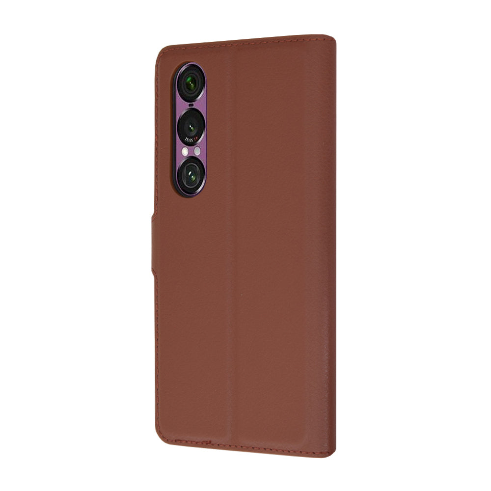 Coque pour Sony Xperia 1 VI, Techsuit, Leather Folio, Marron
