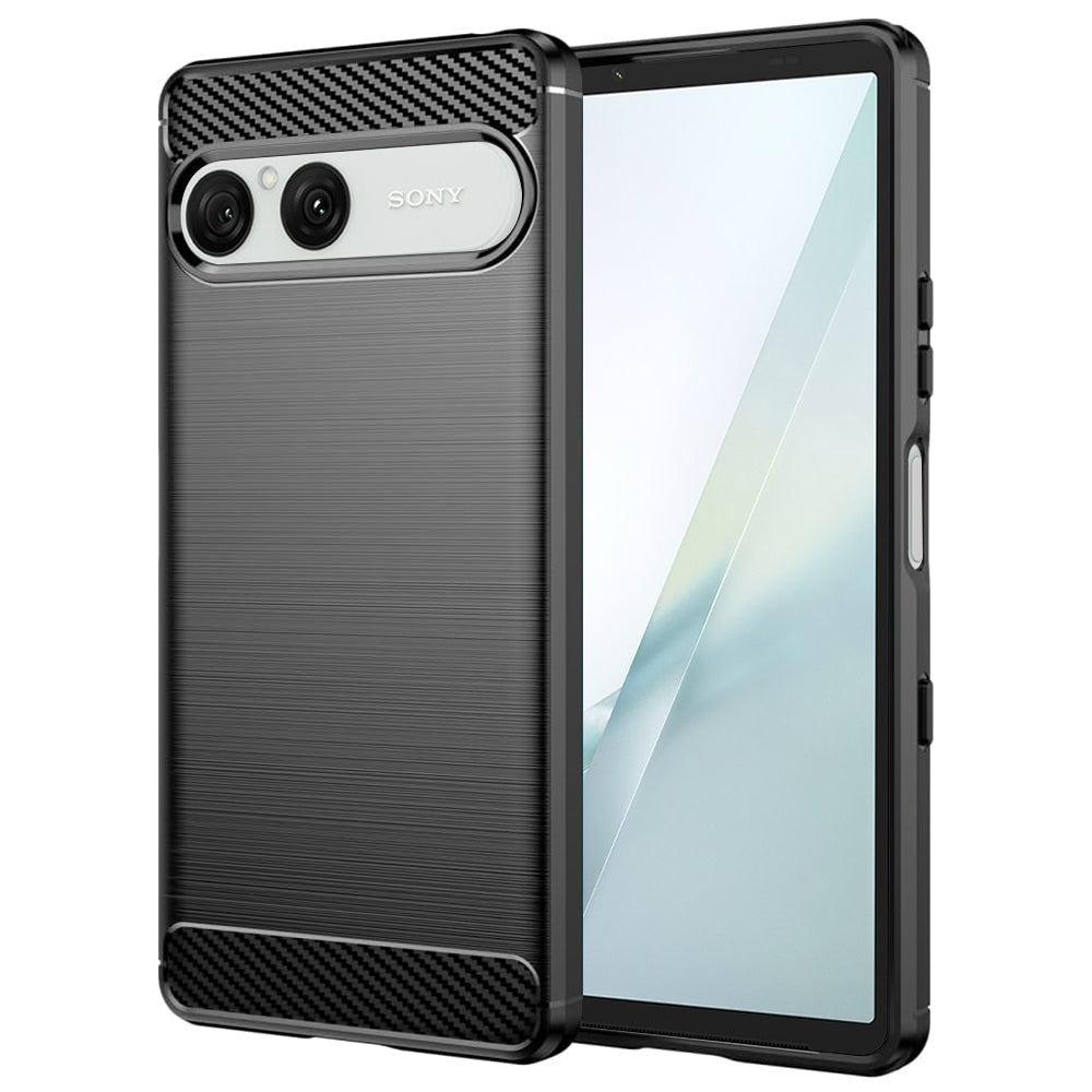 Custodia per Sony Xperia 10 VIII, Techsuit, Carbonio, Nera