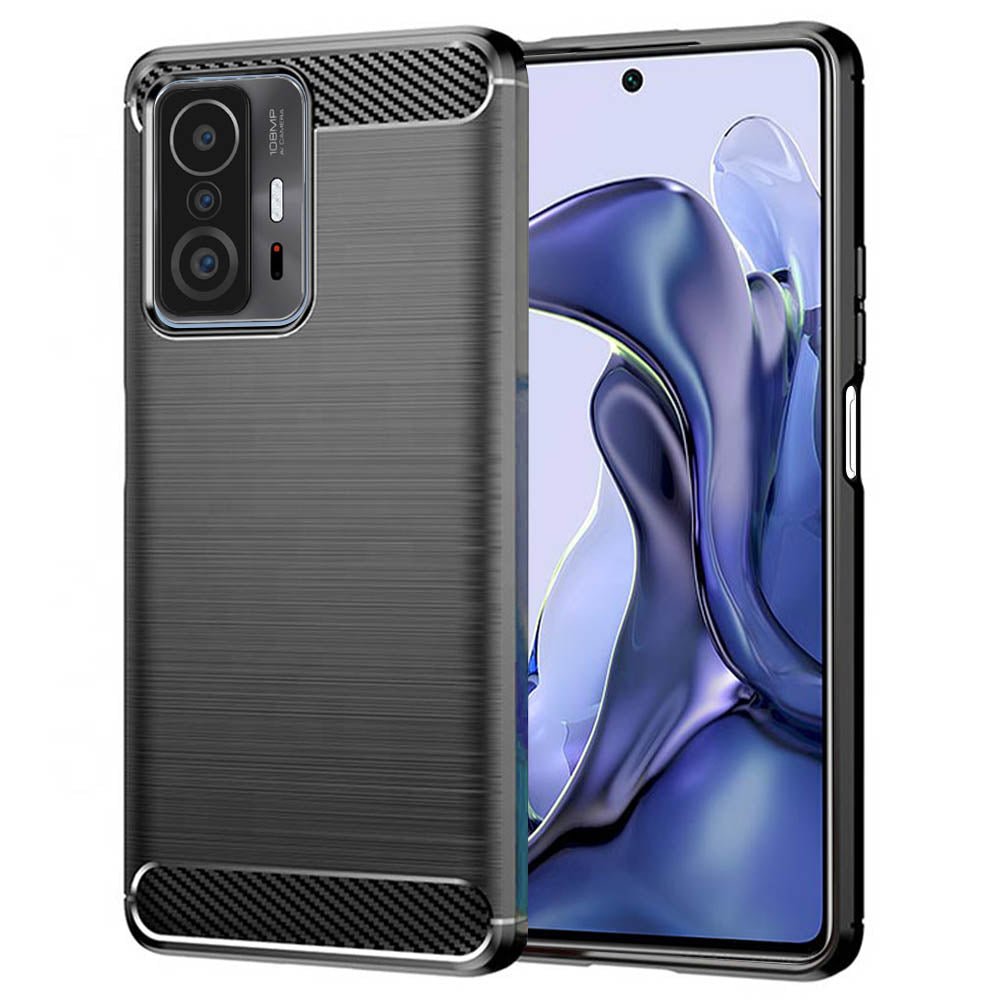 Custodia per Xiaomi 11T / 11T Pro, Techsuit, Carbonio, Nera