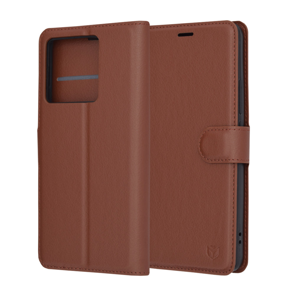 Custodia per Xiaomi 13T Pro / 13T, Techsuit, Leather Folio, Marrone