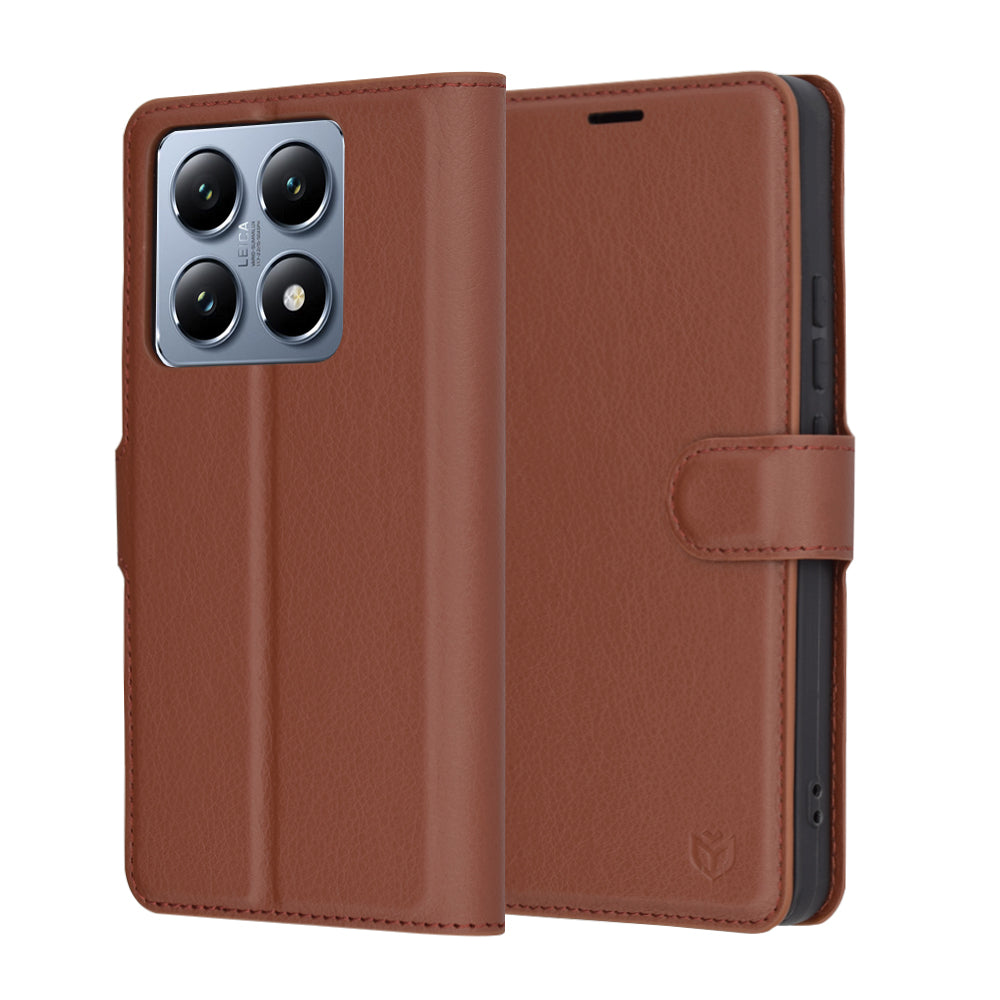 Custodia per Xiaomi 14T Pro, Techsuit, Leather Folio, Marrone