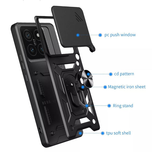 Hülle für Xiaomi 15 Pro, Techsuit, CamShield, Schwarz