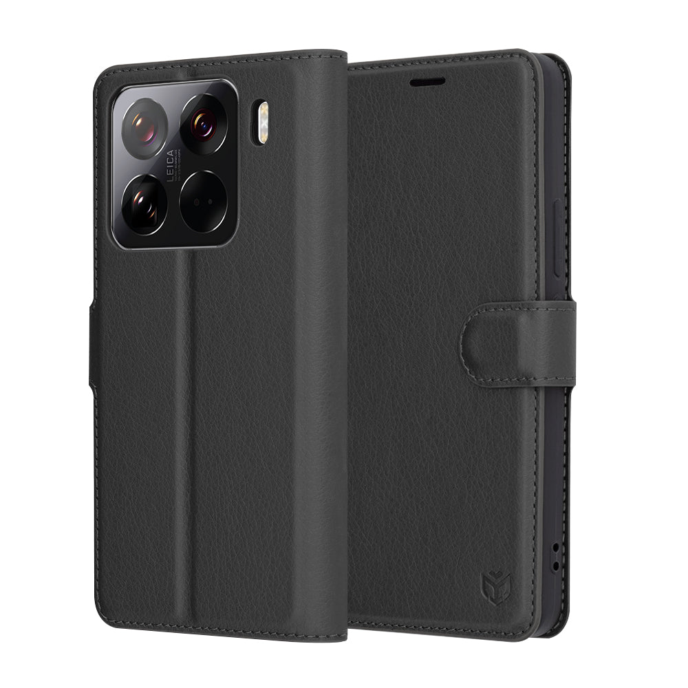 Coque pour Xiaomi 15 Pro, Techsuit, Leather Folio, Noire