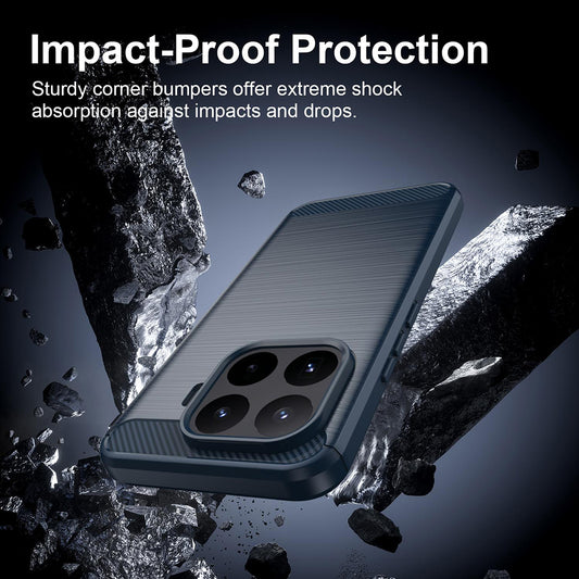Coque pour Xiaomi 17T Pro, Techsuit, Carbone, Bleue