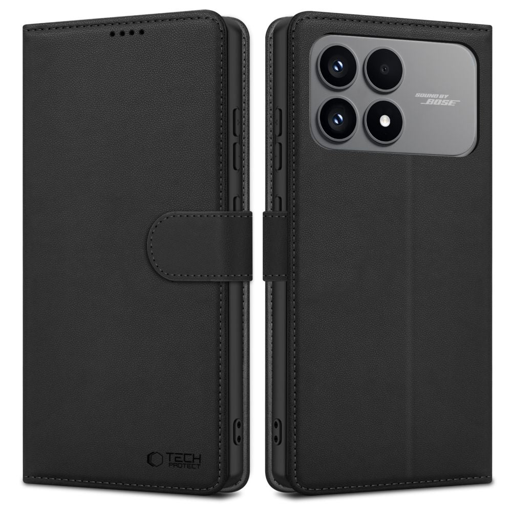 Étui pour Xiaomi Poco F8 Pro, Tech-Protect, Portefeuille, Noir