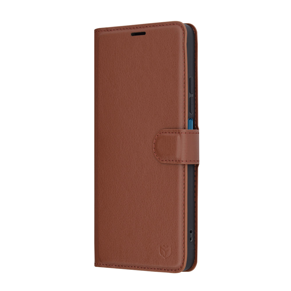 Coque pour Xiaomi Poco C75 / Redmi 14C, Techsuit, Leather Folio, Marron