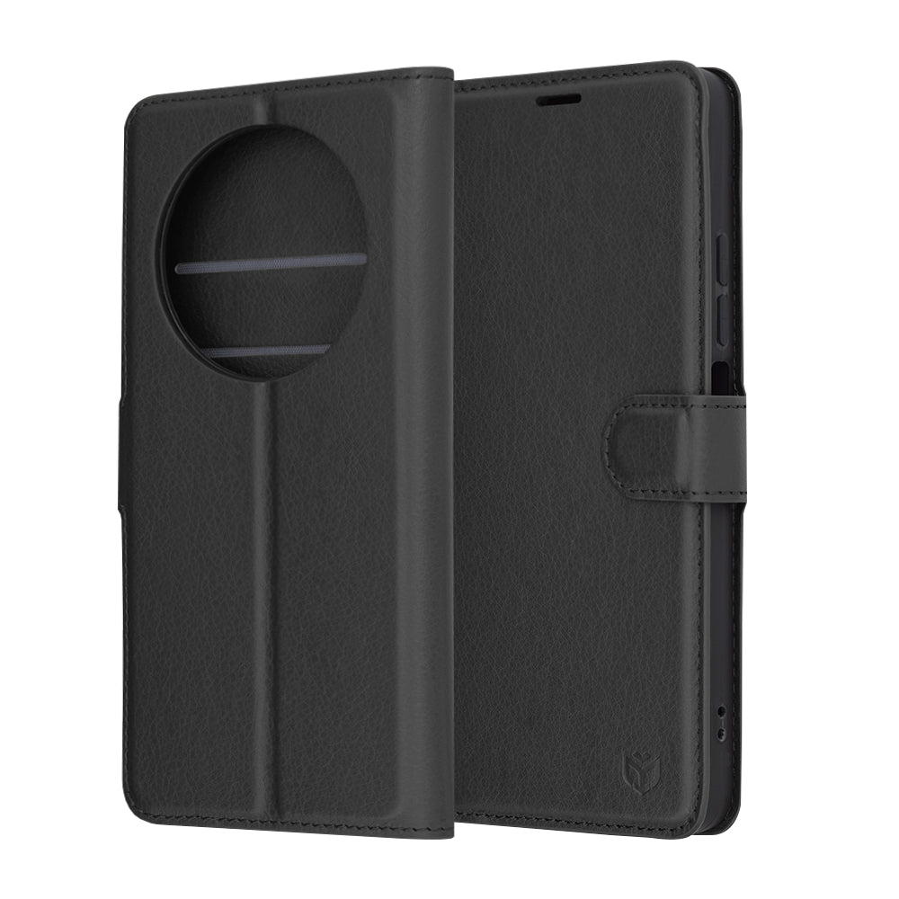 Custodia per Xiaomi Poco C75 / Redmi 14C, Techsuit, Leather Folio, Nera