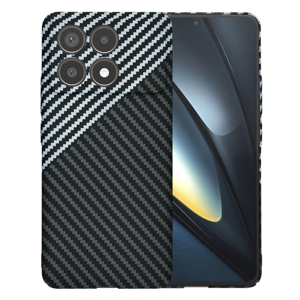 Custodia per Xiaomi Poco F6 Pro, Techsuit, Carbonite FiberShell, Nero Grigio